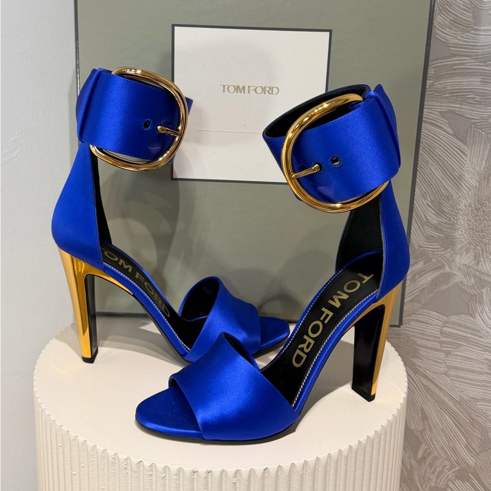 Tom Ford Royal Blue and Gold Heels